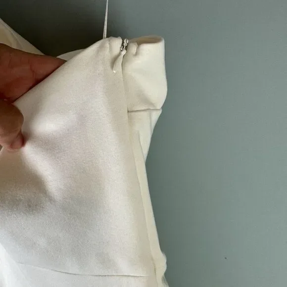 Lena Women's Size Medium White One Shoulder Assymetrical Ruffle Hem Dress - Picture 4 of 12